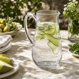 Glass Serving Jug 1.25L/2.5L Ice Lip Water Pitcher