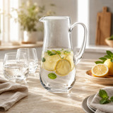 Glass Serving Jug 1.25L/2.5L Ice Lip Water Pitcher