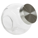 1.5L Glass Sweet Candy Jar With Silver Lid