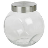 1.5L Glass Sweet Candy Jar With Silver Lid