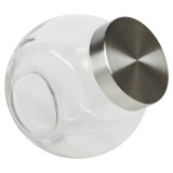1.5L Glass Sweet Candy Jar With Silver Lid