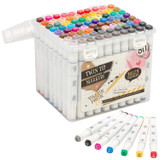 80 Colour Twin Tip Markers Set w/ Organiser Case