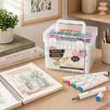 80 Colour Twin Tip Markers Set w/ Organiser Case