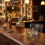 1L Round Glass Whisky Decanter Premium Crystal