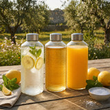 1/3/6 x 1L Glass Water Juice Bottles