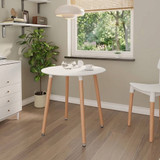 TROMSO 80cm Round Dining Table Scandi Wooden Legs
