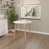 TROMSO 80cm Round Scandi Dining Table with Beech Wood Legs