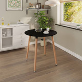 TROMSO 80cm Round Scandi Dining Table with Beech Wood Legs