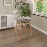 TROMSO 80cm Round Scandi Dining Table with Beech Wood Legs