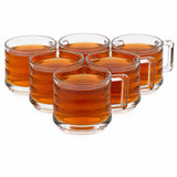 6/12x 250/320ml Modern Glass Mugs