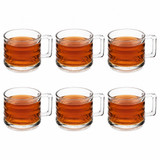 6/12x 250/320ml Modern Glass Mugs