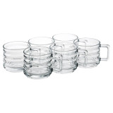 6/12x 250/320ml Modern Glass Mugs