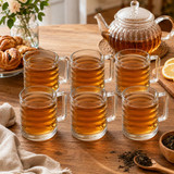 6/12x 250/320ml Modern Glass Mugs