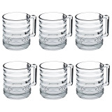 6/12x 250/320ml Modern Glass Mugs