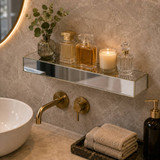 1/2 Pcs Floating Wall Shelf Mirror Display
