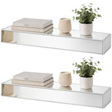 1/2 Pcs Floating Wall Shelf Mirror Display
