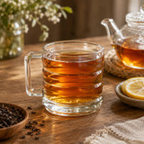 250/320ml Ribbed Glass Coffee Mugs