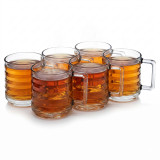 250/320ml Ribbed Glass Coffee Mugs