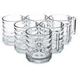 250/320ml Ribbed Glass Coffee Mugs