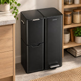60L 3 Compartment Stainless Steel Recycling Bin