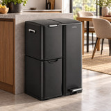 60L 3 Compartment Stainless Steel Recycling Bin
