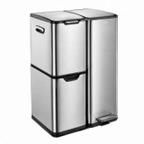 60L 3 Compartment Stainless Steel Recycling Bin