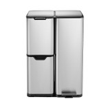 60L 3 Compartment Stainless Steel Recycling Bin