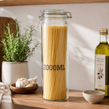 2000ml Clear Glass Storage Jar with Clamp Lid