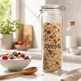 2000ml Clear Glass Storage Jar with Clamp Lid