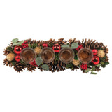 Christmas Pine Cone Tealight Holder Four Glass Cups