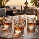 4/8 x 350ml Handcrafted Crystallin Whisky Cocktail Glasses