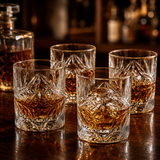 4/8 x 350ml Handcrafted Crystallin Whisky Cocktail Glasses