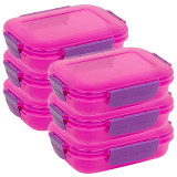 1/3/6x 600ml Airtight Lock Clip Lunch Box