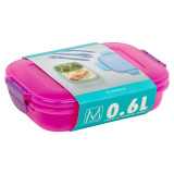 1/3/6x 600ml Airtight Lock Clip Lunch Box
