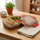 1/3/6x 600ml Airtight Lock Clip Lunch Box