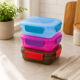 1/3/6x 600ml Airtight Lock Clip Lunch Box