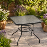 80cm Square Tempered Glass Patio Table