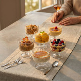 240ml Clear Glass Footed Dessert Bowls