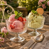 240ml Clear Glass Footed Dessert Bowls