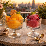 240ml Clear Glass Footed Dessert Bowls