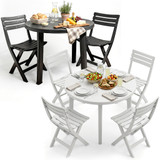 Round Garden Bistro Table & 2/4 Chairs Set