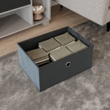 Wide Foldable Fabric Storage Box with Metal Eyelet Handle