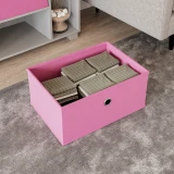 Wide Foldable Fabric Storage Box with Metal Eyelet Handle