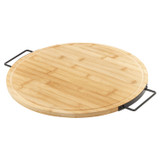 Rotating Bamboo Serving Platter w/ Metal Handles
