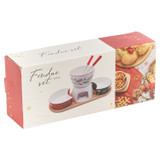 6 Piece Christmas Porcelain Fondue Set with Bamboo Board