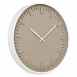 Modern Beige Wall Clock with White Aluminium Frame