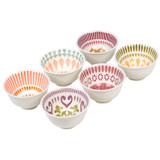 240ml Patterned Ceramic Snack & Dip Bowls Set of 6