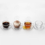 225ml Glass Tea Cup & Saucer