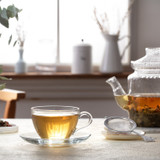 225ml Glass Tea Cup & Saucer