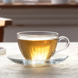 225ml Glass Tea Cup & Saucer